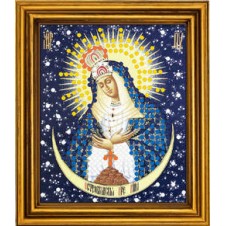 Схема для вышивания бисером на атласе "Богородица Остробрамская"
