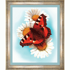 Схема для бисерной вышивки "Бабочка и ромашки