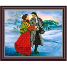 Рисунок - схема на ткани - "Свидание на катке"