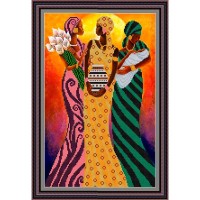 Рисунок - схема на ткани - "Три африканки"