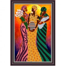 Рисунок - схема на ткани - "Три африканки"