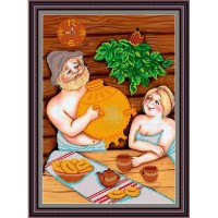 Рисунок - схема на ткани - "Идите в баню...!"