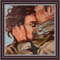 Рисунок - схема на ткани - "Встречи, расставания"