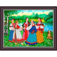 Рисунок - схема на ткани - "Хоровод"