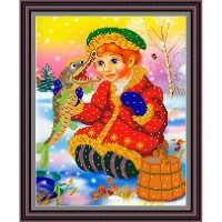 Рисунок - схема на ткани - сказка "По щучьему велению..."
