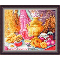Рисунок - схема на ткани - "У самовара"