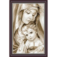Рисунок - схема на ткани - "Мадонна с младенцем"