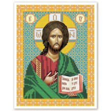Схема на ткани для вышивания бисером иконы «Христос Спаситель