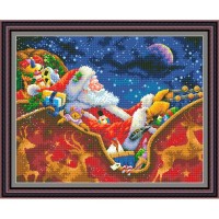 Рисунок - схема на ткани - "Дед Мороз"
