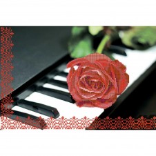  Схема для вышивания бисером Пианино и роза