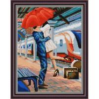 Рисунок - схема на ткани - "Вокзал для двоих"