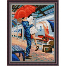 Рисунок - схема на ткани - "Вокзал для двоих"