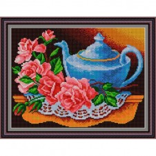 Рисунок - схема на ткани - "Натюрморт с розами"