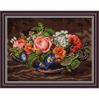 Рисунок - схема на ткани - "Летний букет"