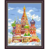 Рисунок - схема на ткани - "Храм Василия Блаженного"