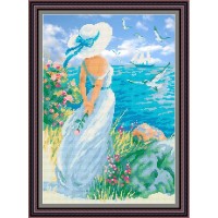 Рисунок - схема на ткани - "Влюблённая в море"