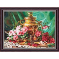 Рисунок - схема на ткани - "Чай с мёдом"