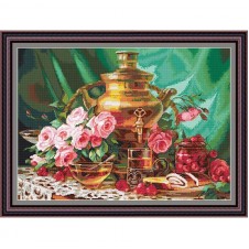 Рисунок - схема на ткани - "Чай с мёдом"