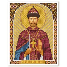 Схема на ткани для вышивания бисером иконы «Св. Мч. Царь Николай