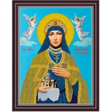 Рисунок - схема на ткани - Икона "Ангелина Сербская"