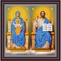 Рисунок - схема на ткани - Икона "Иисус Христос и Богородица"