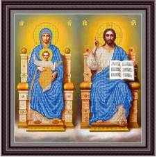 Рисунок - схема на ткани - Икона "Иисус Христос и Богородица"