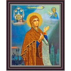 Рисунок - схема на ткани - Икона "Боголюбская"