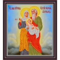 Рисунок - схема на ткани - Икона "Св. Симеон и Анна"