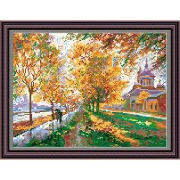 Рисунок - схема на ткани - "Осенняя Москва"