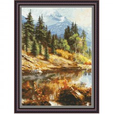 Рисунок - схема на ткани - "Далёкие горы"
