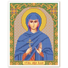 Схема на ткани для вышивания бисером иконы «Св. Мц. Алла Готфская»