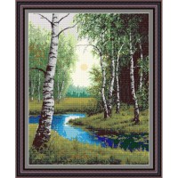 Рисунок - схема на ткани - "В берёзовом краю"