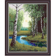 Рисунок - схема на ткани - "В берёзовом краю"