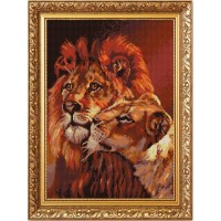 Рисунок на ткани "Пара львов"