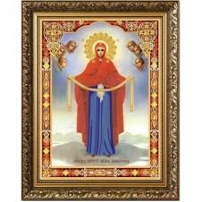 "Богородица Покрова" Рисунок на ткани