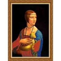 Рисунок - схема на ткани - Леонардо Да Винчи "Дама с горностаем"