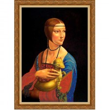 Рисунок - схема на ткани - Леонардо Да Винчи "Дама с горностаем"