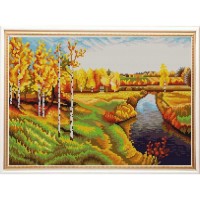 Рисунок на ткани "Золотая осень" (И. Левитан)