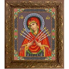 "Богородица Семистрельная" Рисунок на ткани