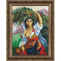 Набор для вышивания бисером "Итальянка с цветами"