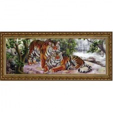 "Амурские тигры" Рисунок на ткани
