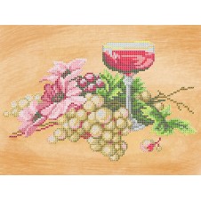 Рисунок на ткани для вышивания бисером "Вино и виноград"