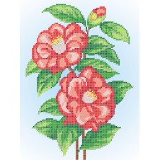 Рисунок на ткани для вышивания бисером "Китайская роза"
