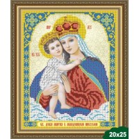 Схема для вышивки бисером Икона Дева с младенцем