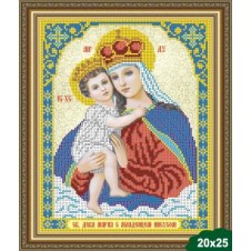 Схема для вышивки бисером Икона Дева с младенцем