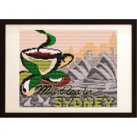 Рисунок на ткани для вышивания бисером "... на мятный чай в Сиднее"