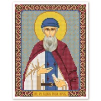 Схема на ткани для вышивания бисером иконы «Прп. Мч. Вадим»
