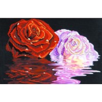 Рисунок на шелке бисером  "Две розы"