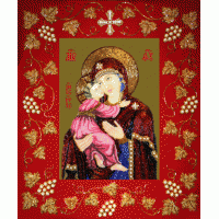 Набор для вышивания бисером "Богородица Владимирская в рамке" (Икона)