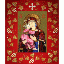 Набор для вышивания бисером "Богородица Владимирская в рамке" (Икона)